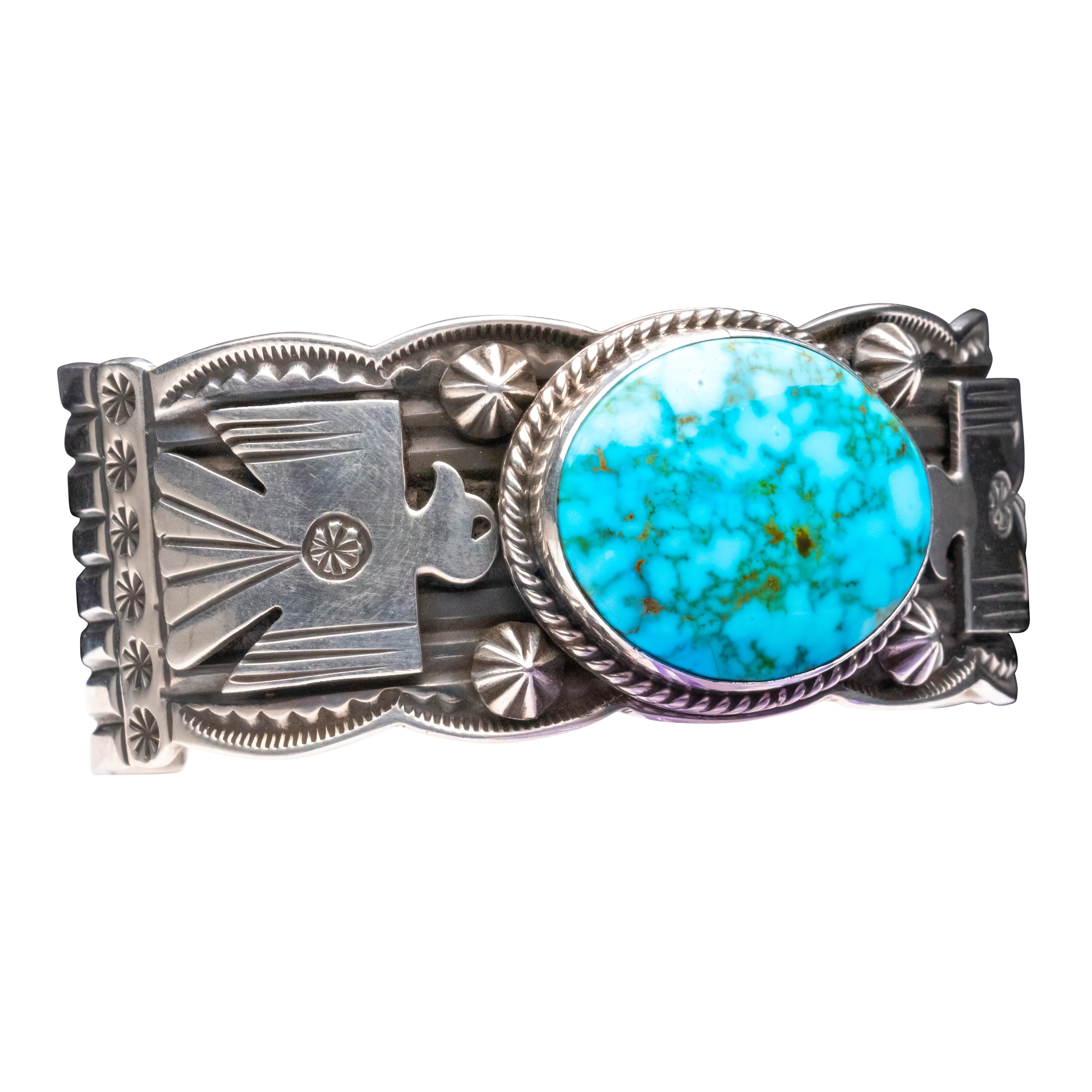 Birdseye Kingman Turquoise Thunderbird Bracelet | Andy Cadman