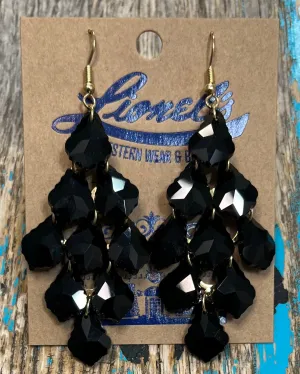Black Chandelier Statement Earrings