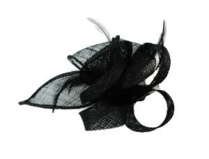 Black Loop Bow Hair Clip Fascinator