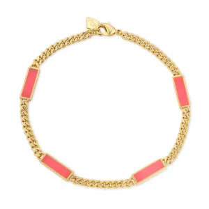 Blake Hot Pink Inlay Bracelet in Hot Pink Chalcedony