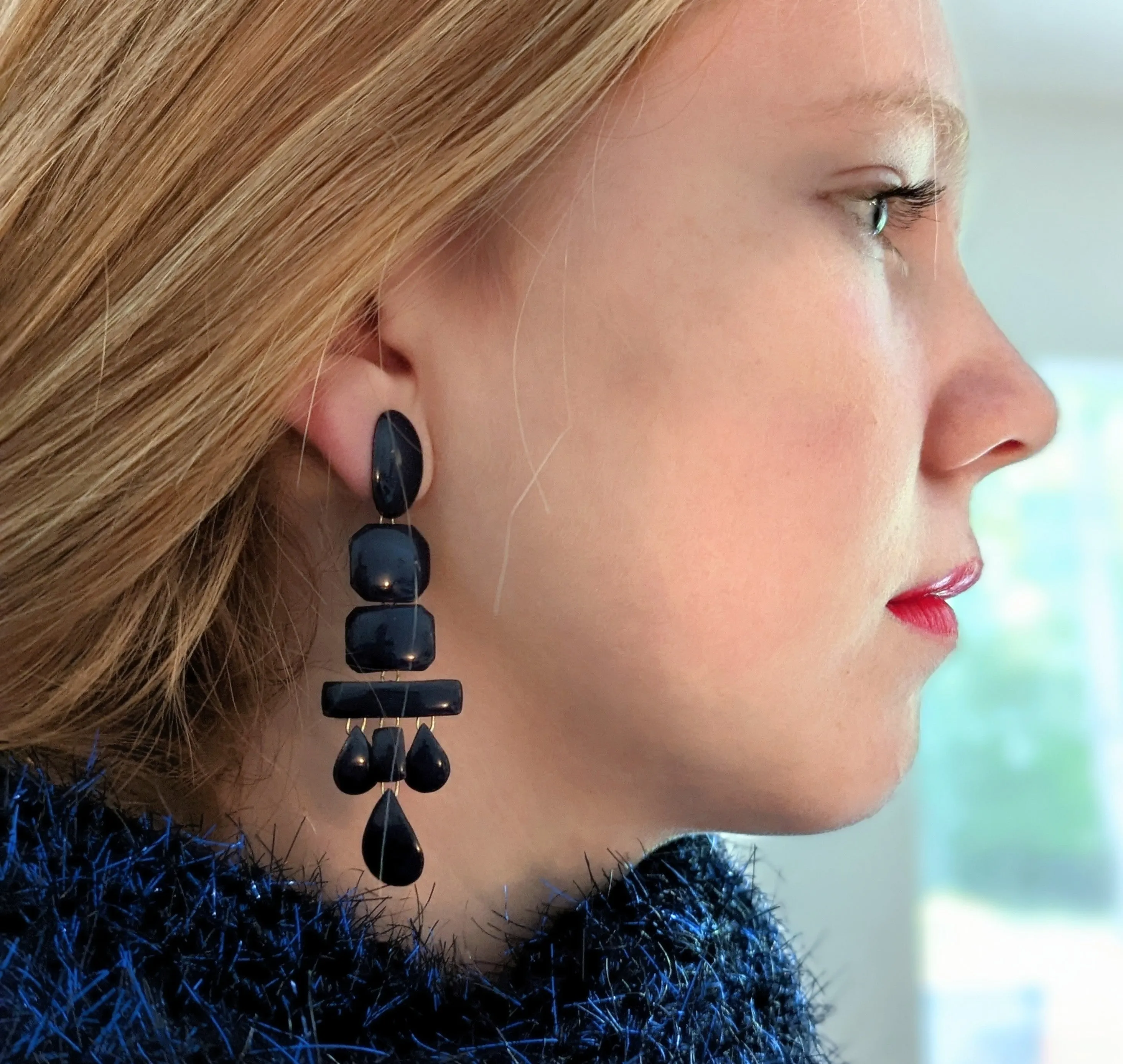 Blue Chandelier Earrings