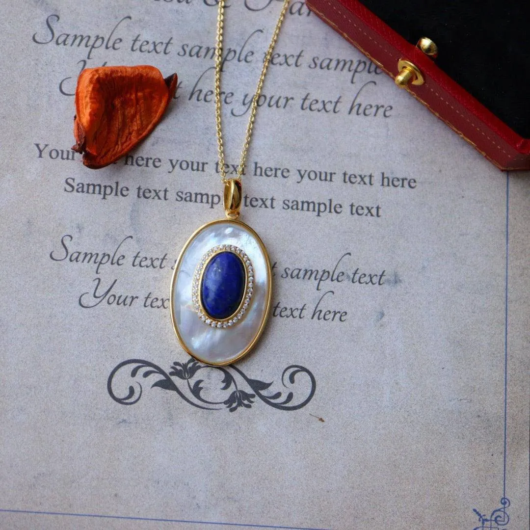 Blue Lapis Lazuli Mother of Pearls Earrings