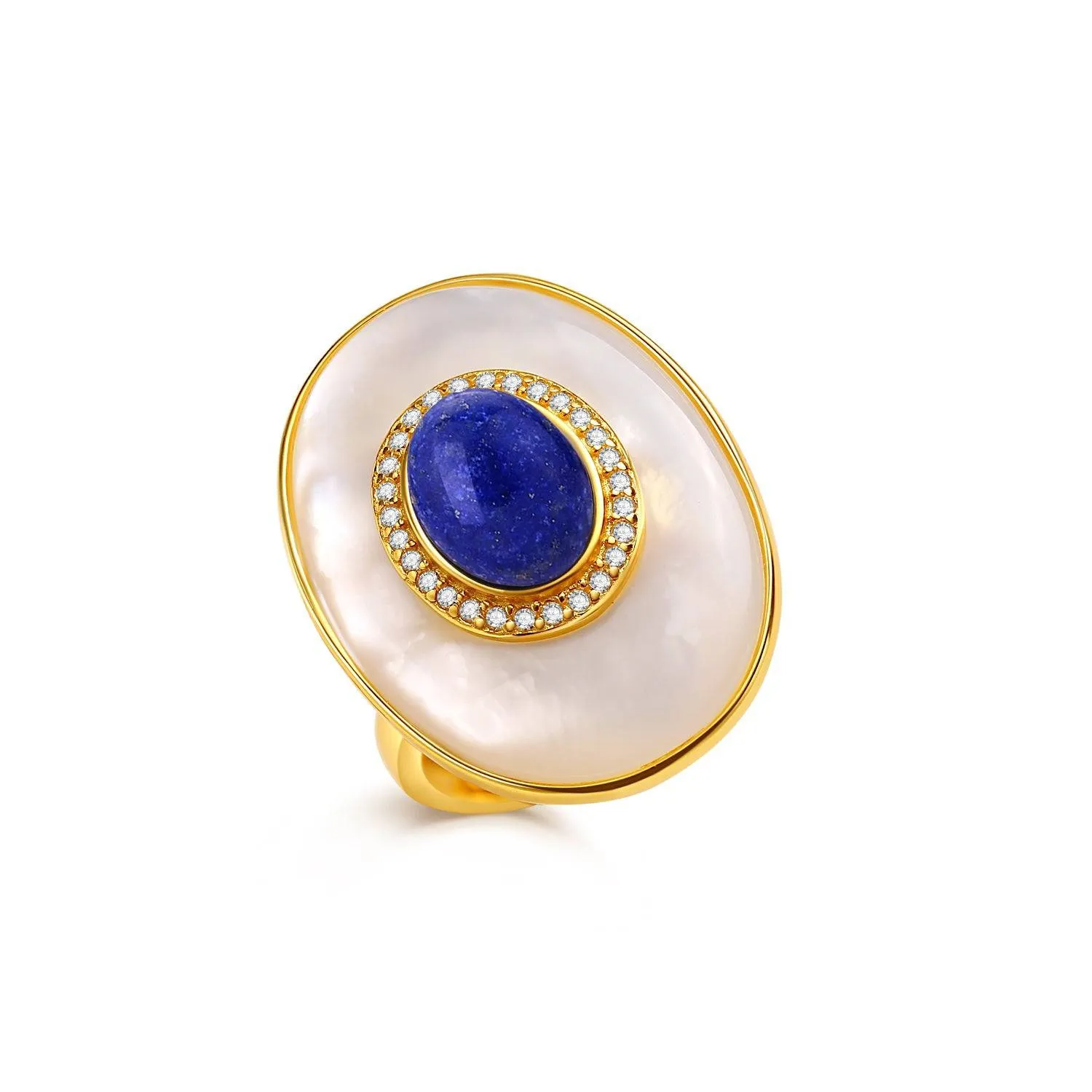 Blue Lapis Lazuli Mother of Pearls Earrings