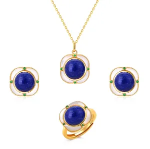 Blue Lapis Lazuli Square Mother of Pearls Collection(Purchase Individually)