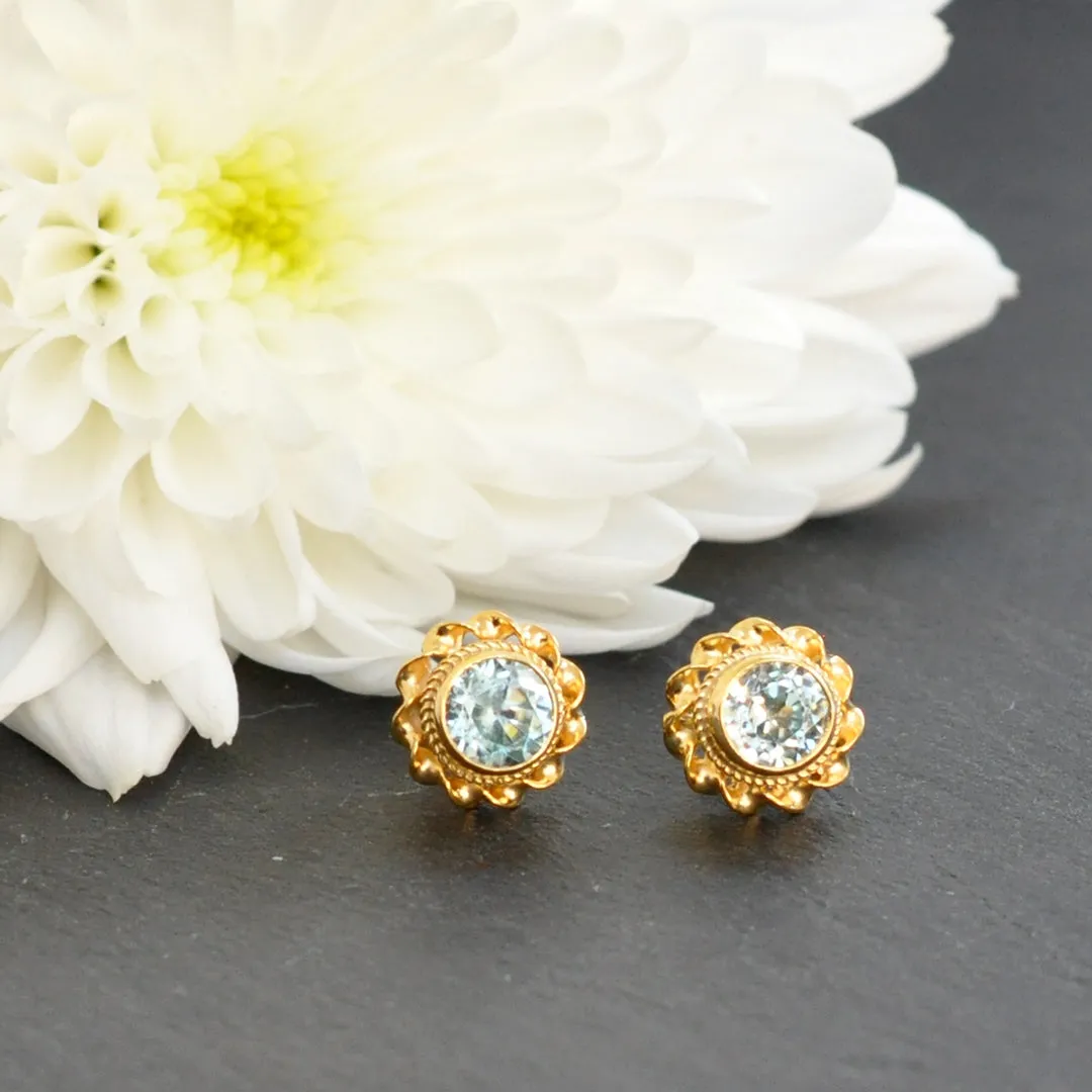 Blue Zircon Earrings