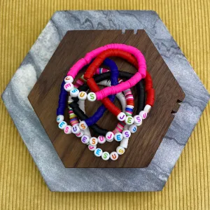 Bracelet - Clay   Bead - Religious - Jesus