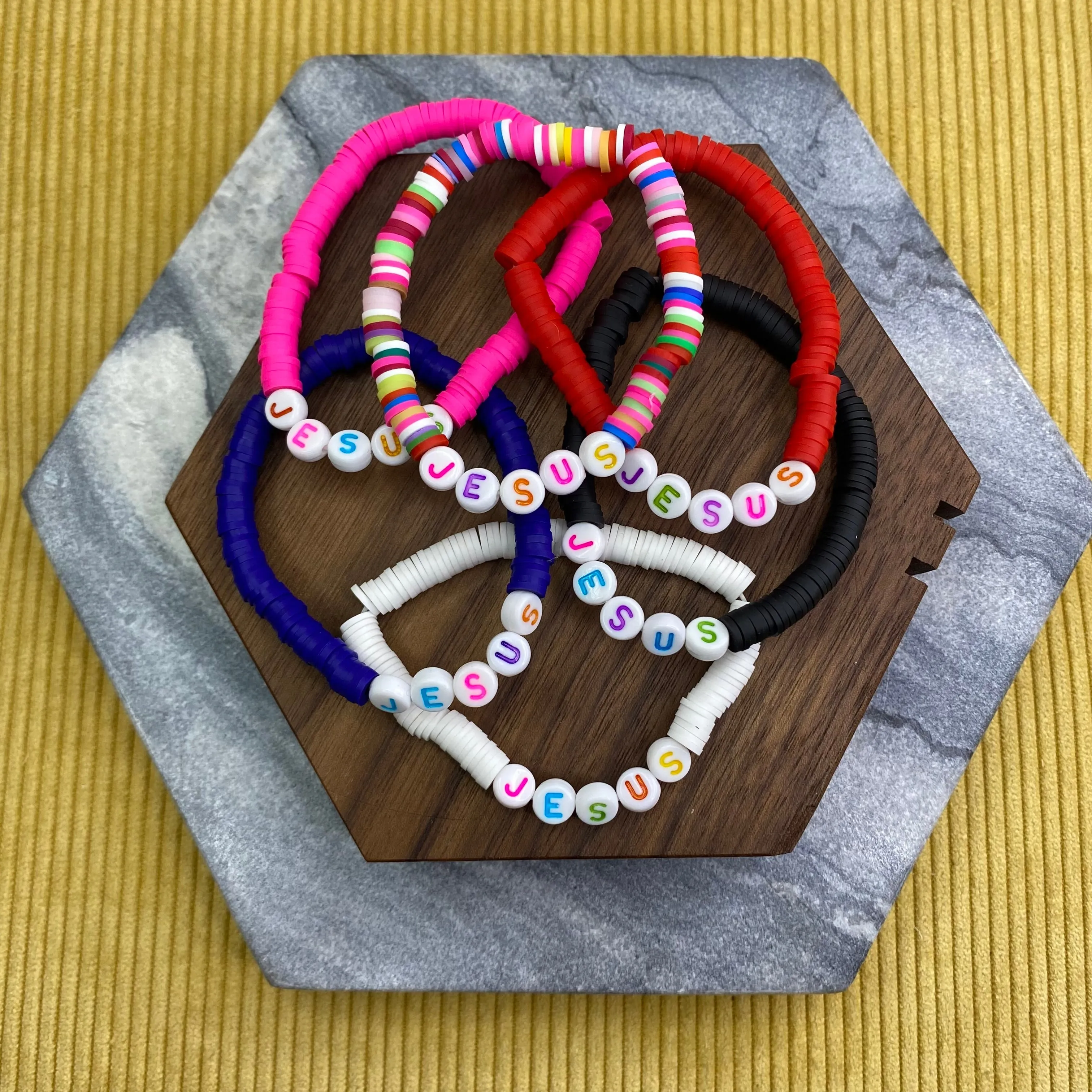Bracelet - Clay   Bead - Religious - Jesus