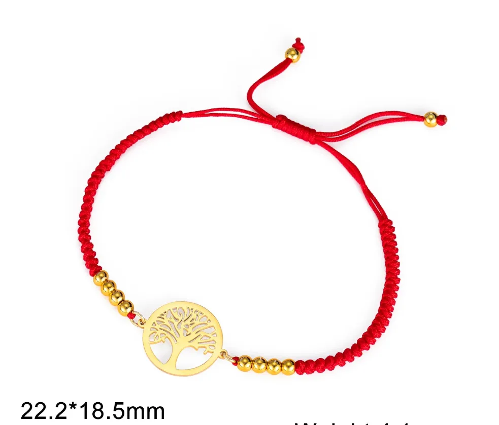 Bracelet unisexe avec médaillon "Arbre de Vie" en acier inoxydable et corde (3 coloris)