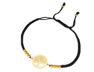 Bracelet unisexe avec médaillon "Arbre de Vie" en acier inoxydable et corde (3 coloris)