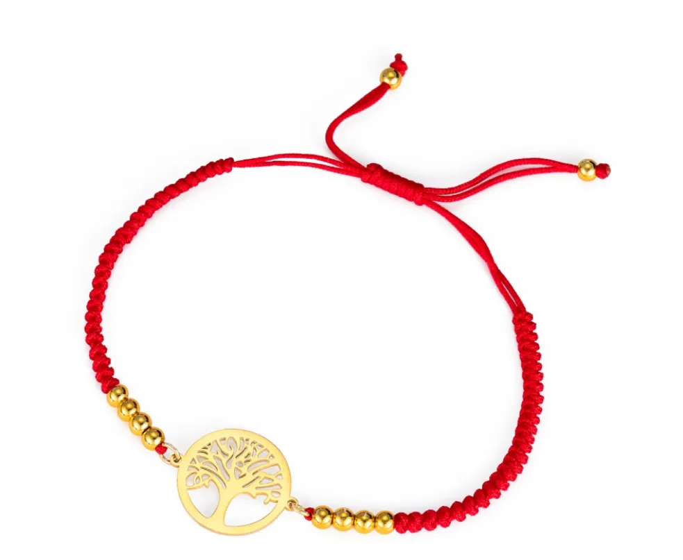 Bracelet unisexe avec médaillon "Arbre de Vie" en acier inoxydable et corde (3 coloris)
