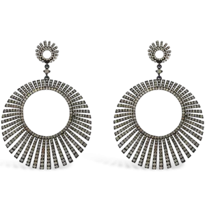 Brown Zircon Sunburst Design Earrings