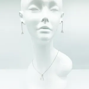 CA Triangle Unity chandelier Earing and Large Triangle Unity Pendant Set