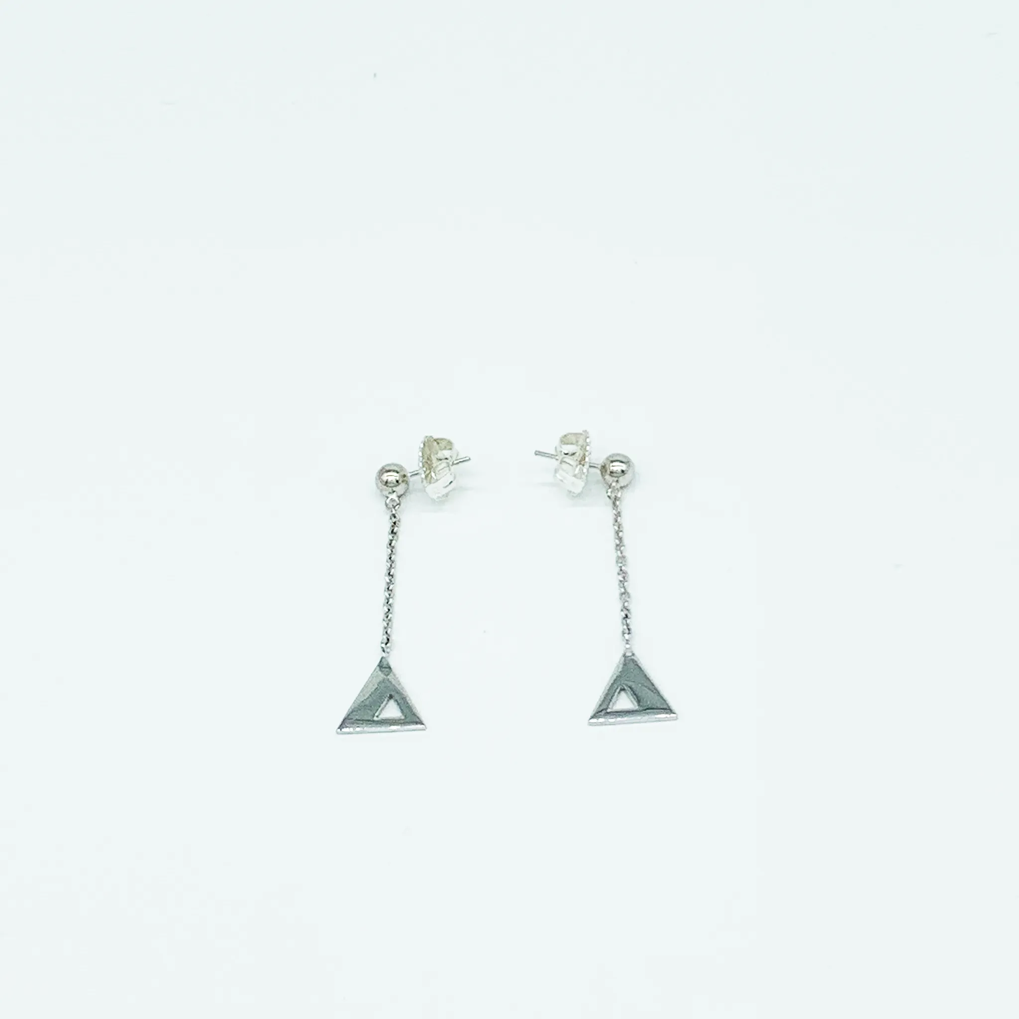 CA Triangle Unity chandelier Earing and Large Triangle Unity Pendant Set