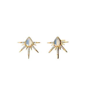 Cabochon Star Earrings
