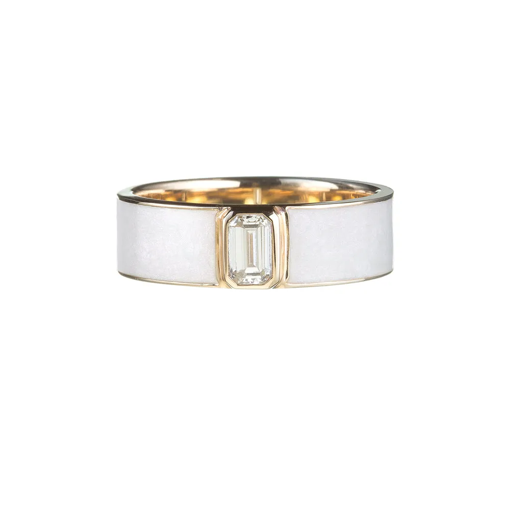 Cate Ring in White Enamel