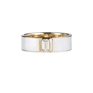 Cate Ring in White Enamel