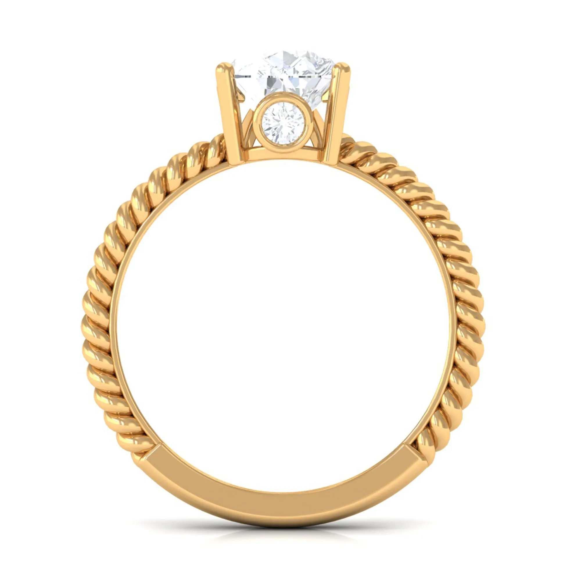 Certified Pear Zircon Solitaire Engagement Ring