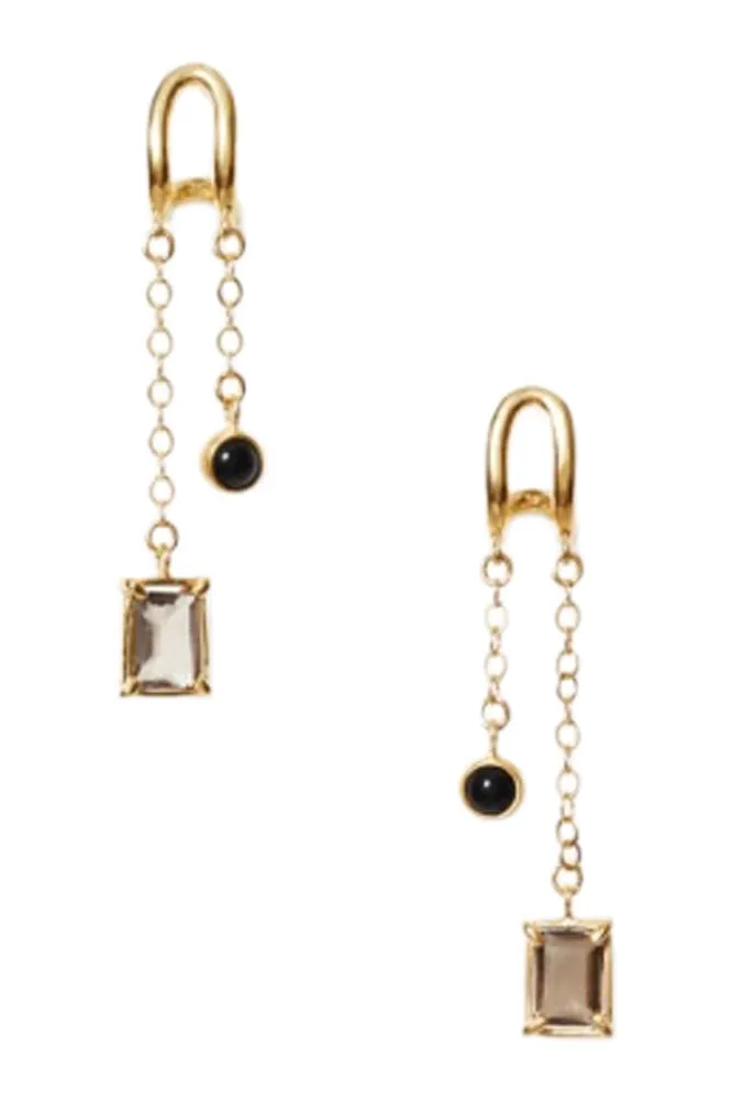 Chan Luu Dangle Earrings in Smokey Quartz  Mix