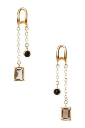 Chan Luu Dangle Earrings in Smokey Quartz  Mix