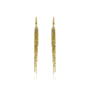 Chandelier Briolette Fancy Diamond Earrings