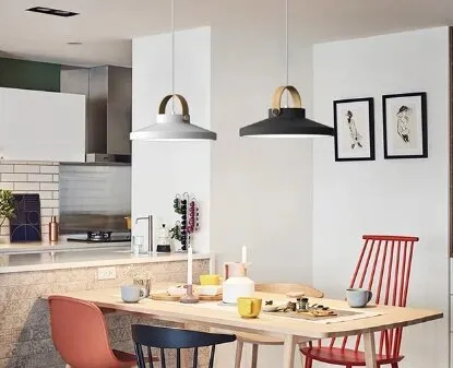Cille Scandinavian Wood Handle Pendant Light
