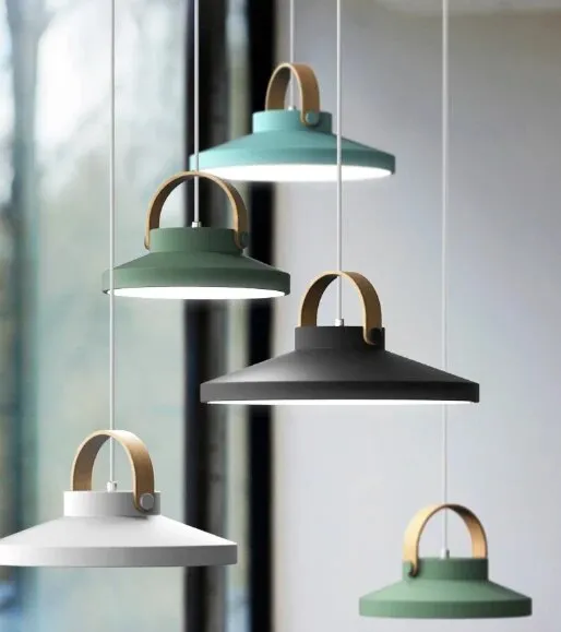Cille Scandinavian Wood Handle Pendant Light