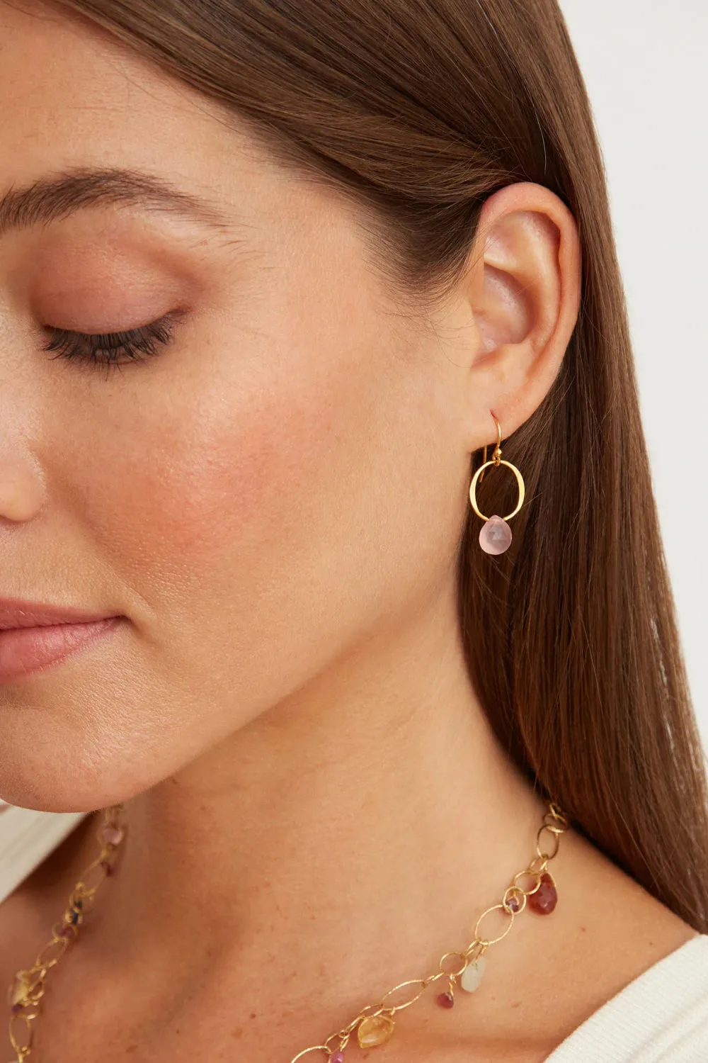 Circle Link Gold Hoops