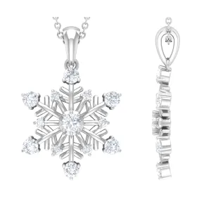 Classic Certified Moissanite Snowflake Pendant