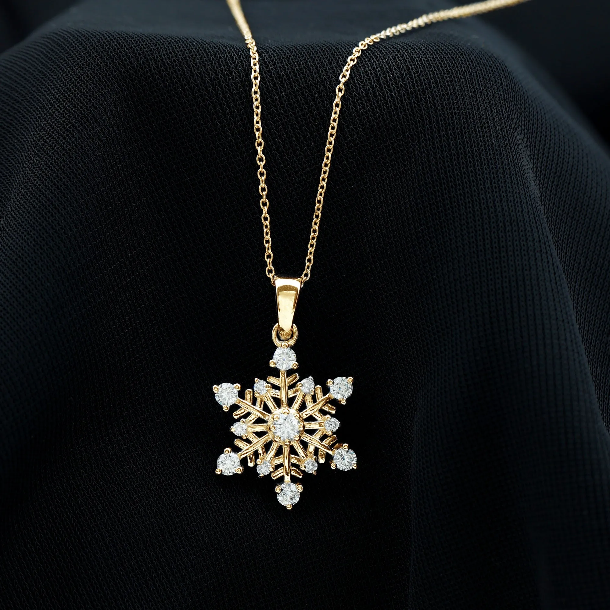 Classic Certified Moissanite Snowflake Pendant