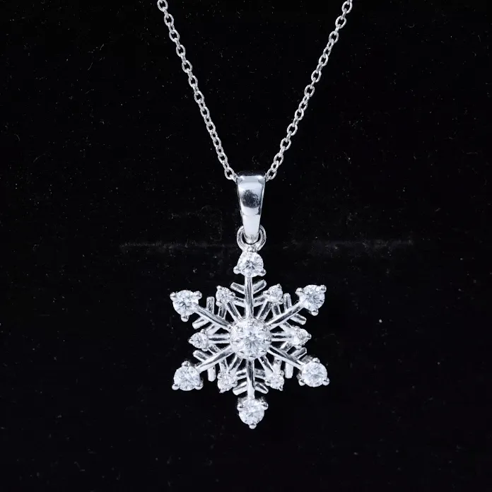 Classic Certified Moissanite Snowflake Pendant