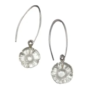 Clear Quartz Earrings Sterling Daisy Flower Power
