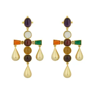 Colour Pop Navratna Earrings