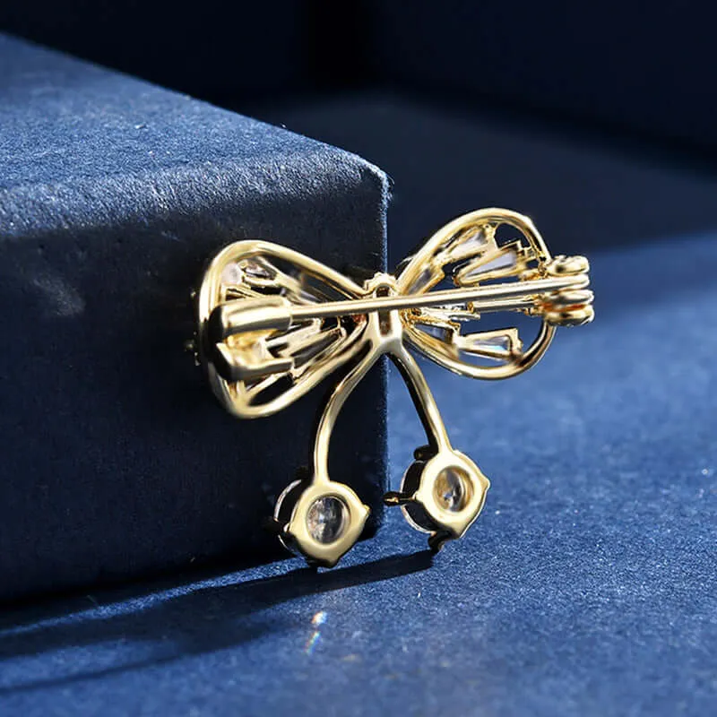 Copper Simple Hollow Fashion Bow Brooch