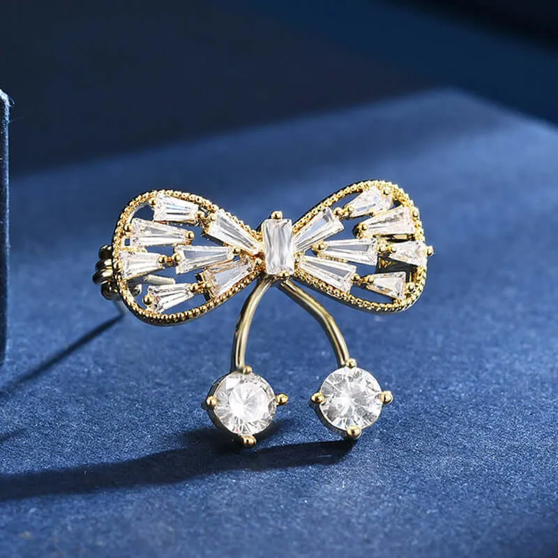 Copper Simple Hollow Fashion Bow Brooch