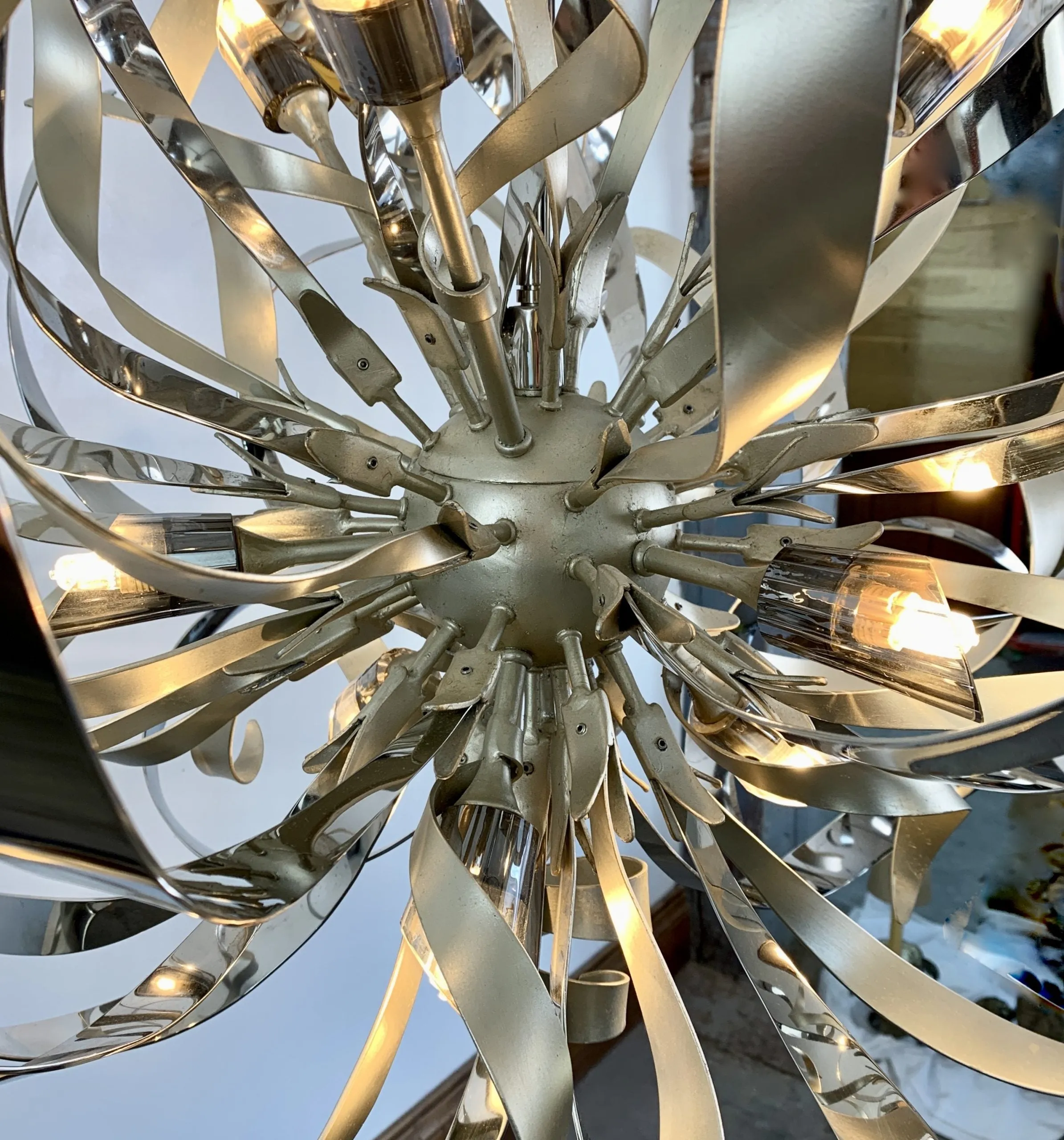 Corbett Lighting Sputnick Chandelier, 9 Light, Large, Contemporary, Nickel