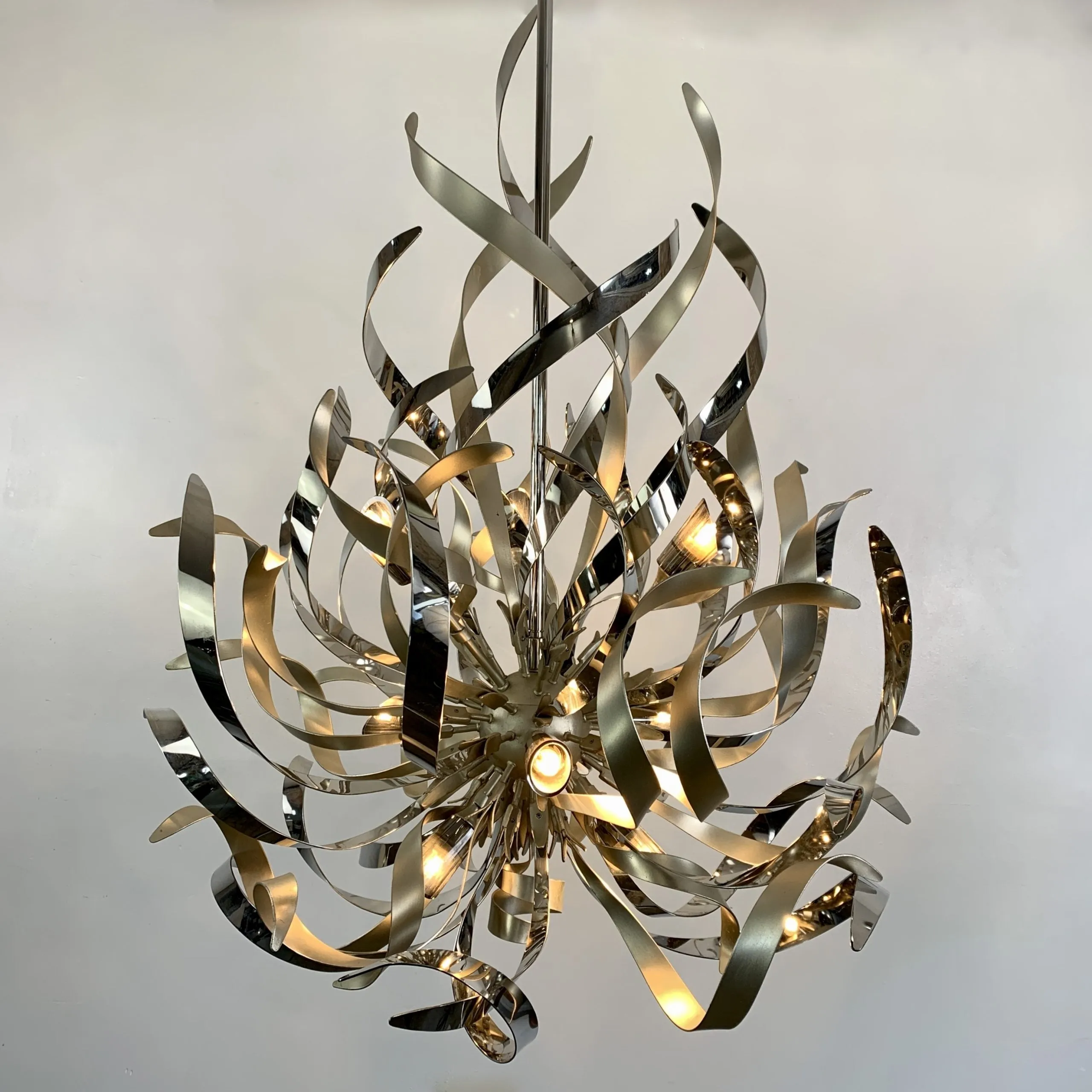 Corbett Lighting Sputnick Chandelier, 9 Light, Large, Contemporary, Nickel