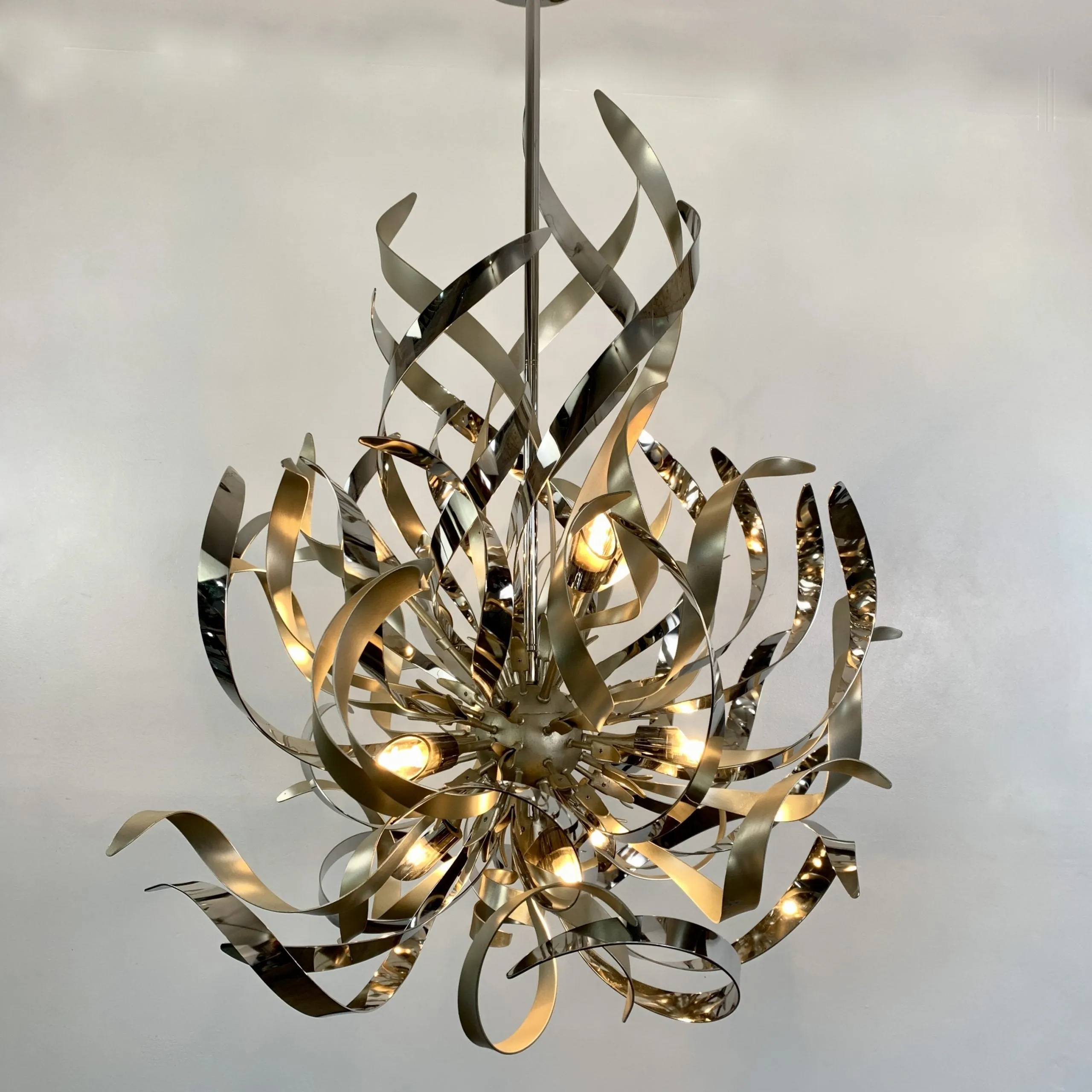 Corbett Lighting Sputnick Chandelier, 9 Light, Large, Contemporary, Nickel