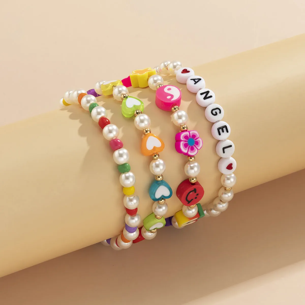 Creative Colorful Fruit Soft Ceramic Heart-shaped Bracelet