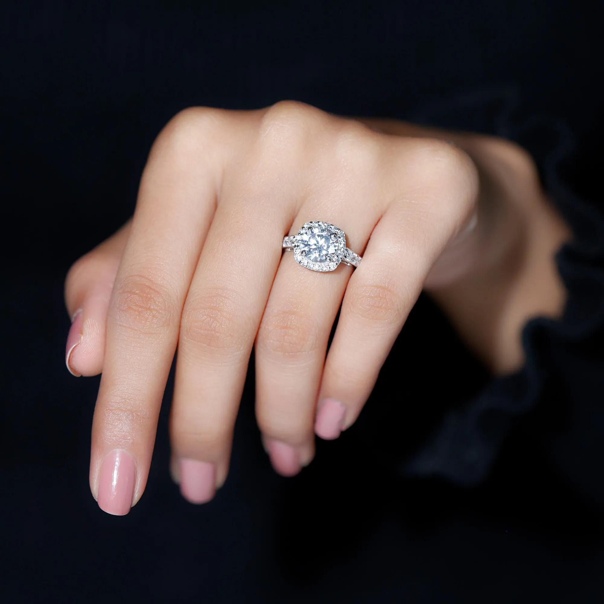 Cubic Zirconia Vintage Inspired Engagement Ring