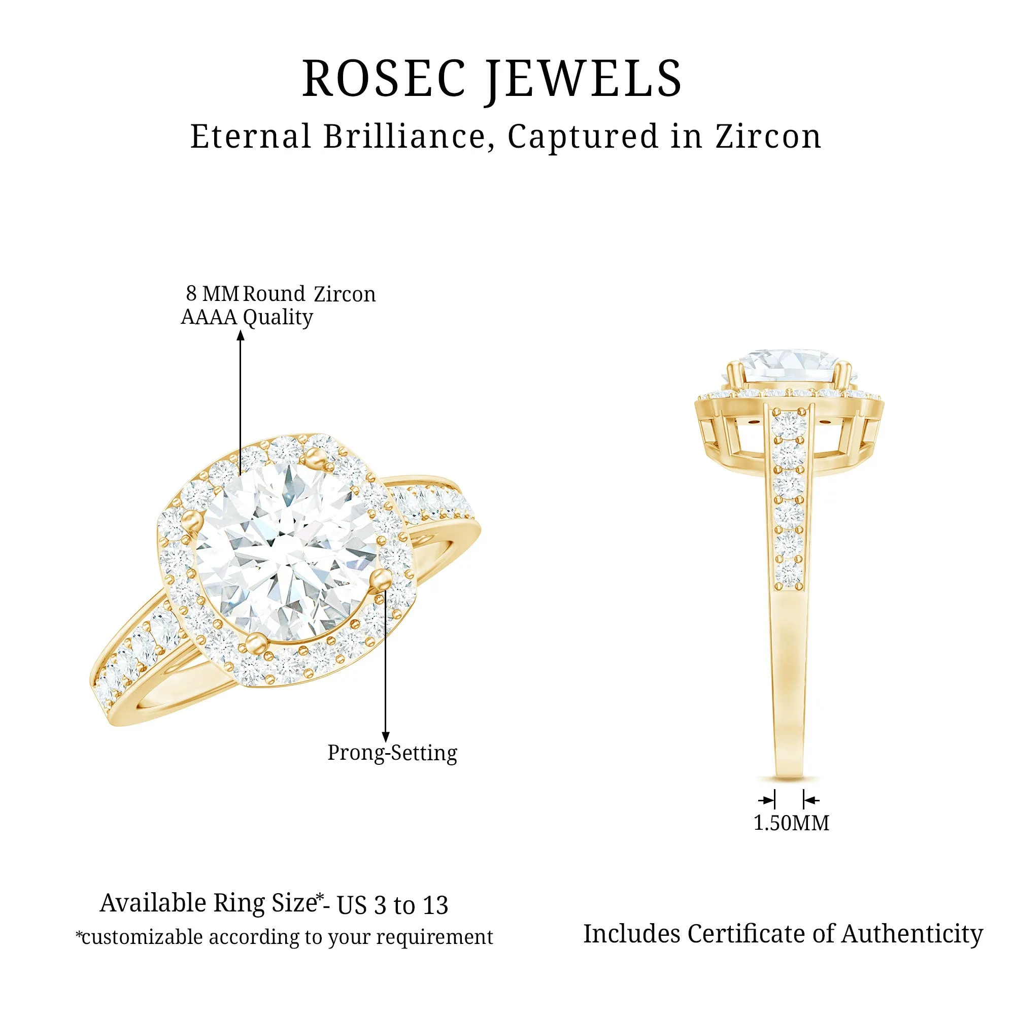 Cubic Zirconia Vintage Inspired Engagement Ring