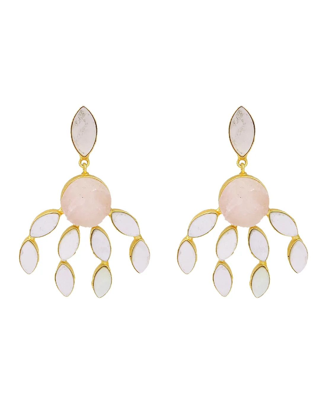 Curtain Earrings (Rose Quartz)