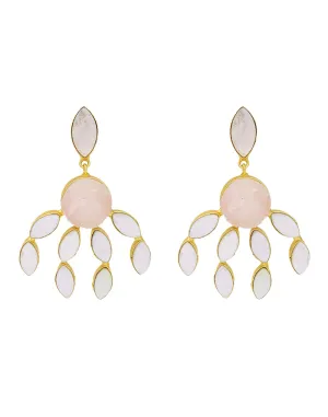 Curtain Earrings (Rose Quartz)