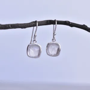 Cushion Conquer - Rose Quartz Earrings