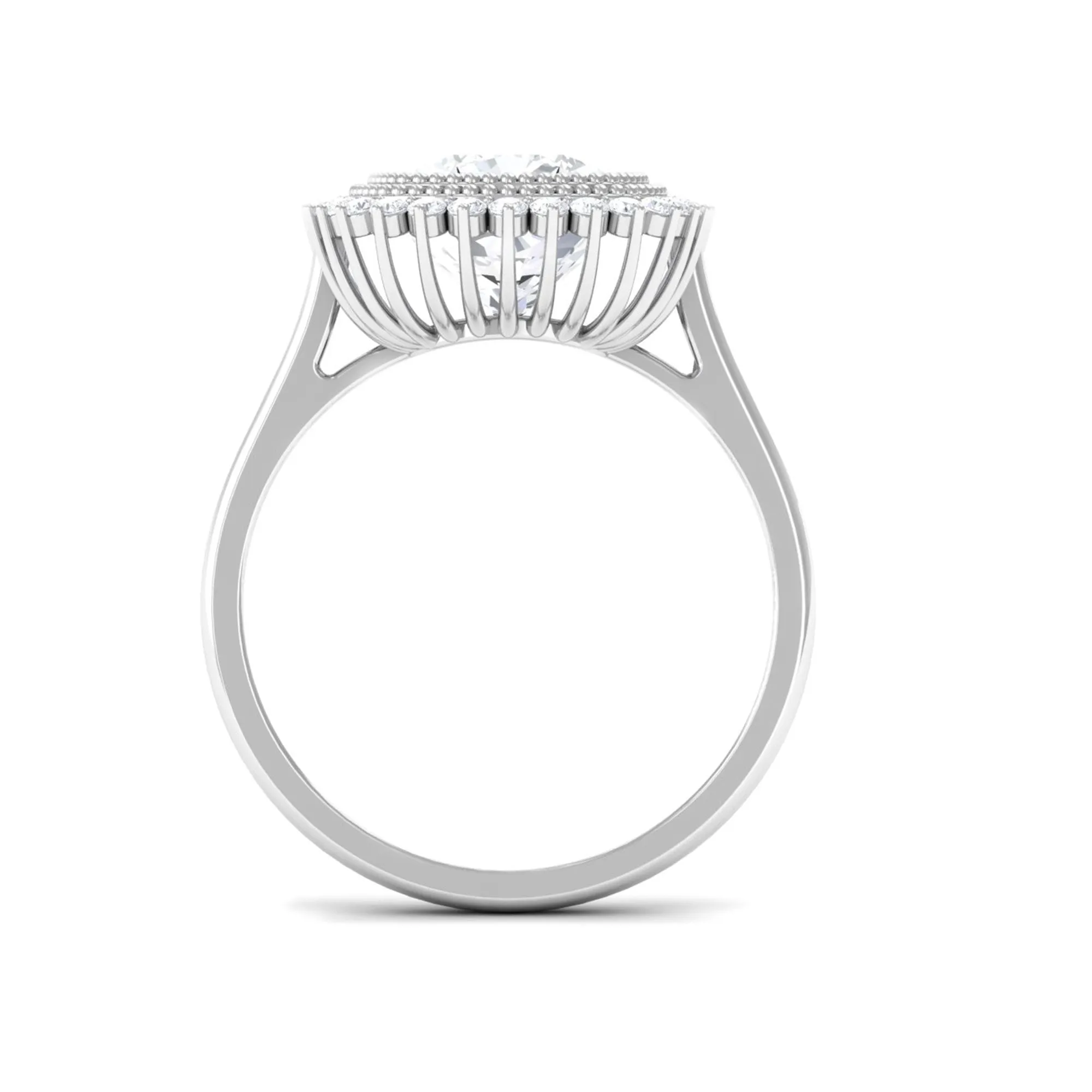 Cushion Cut Moissanite Statement Engagement Ring