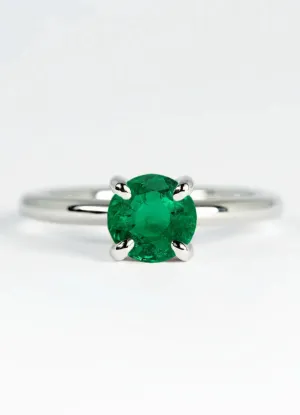 Custom Emerald Solitaire Engagement Rings