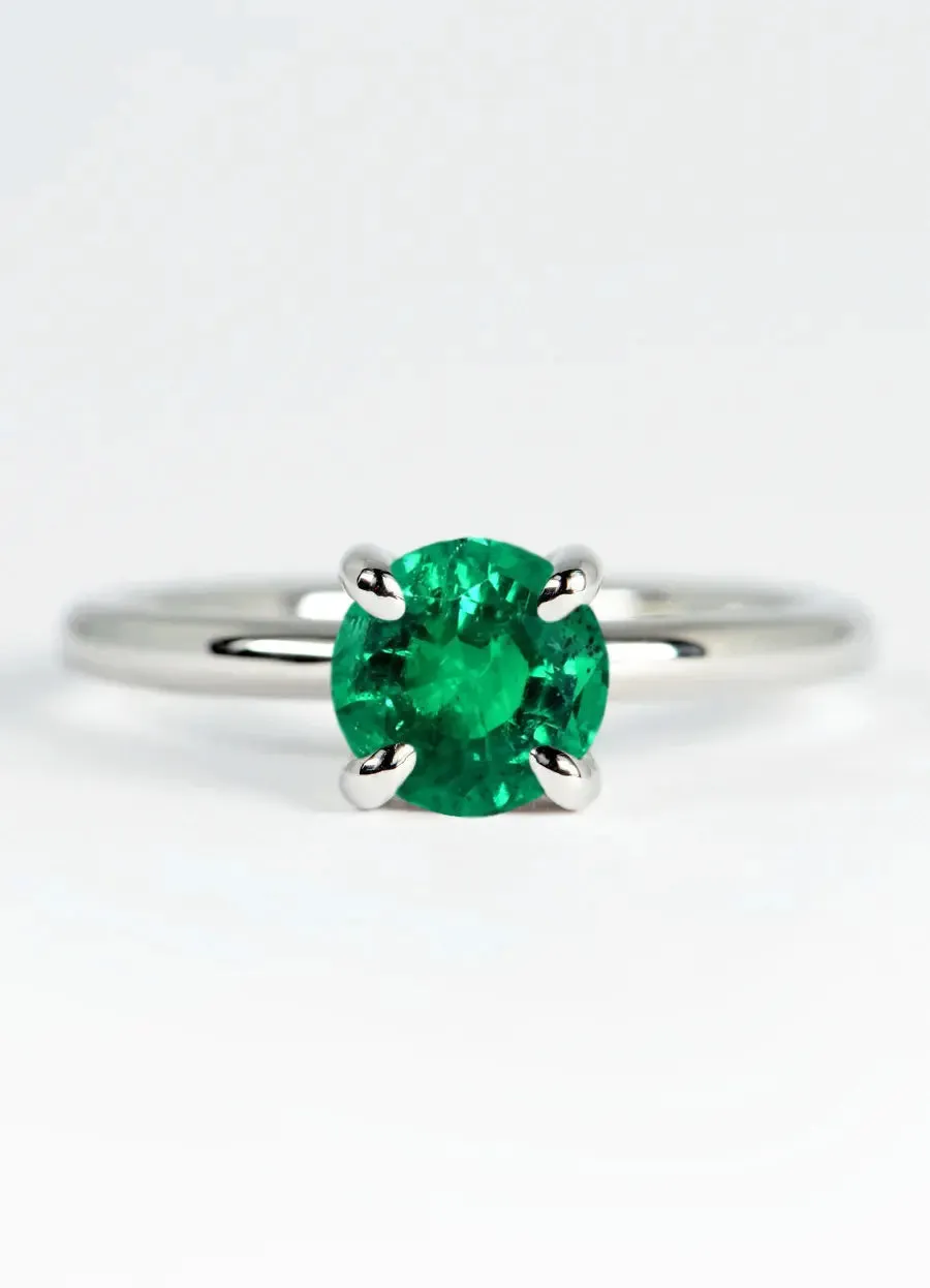 Custom Emerald Solitaire Engagement Rings