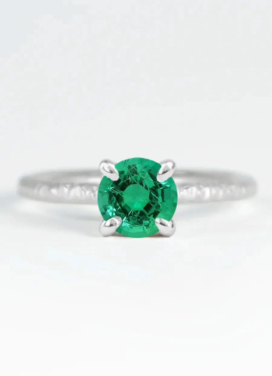 Custom Emerald Solitaire Engagement Rings