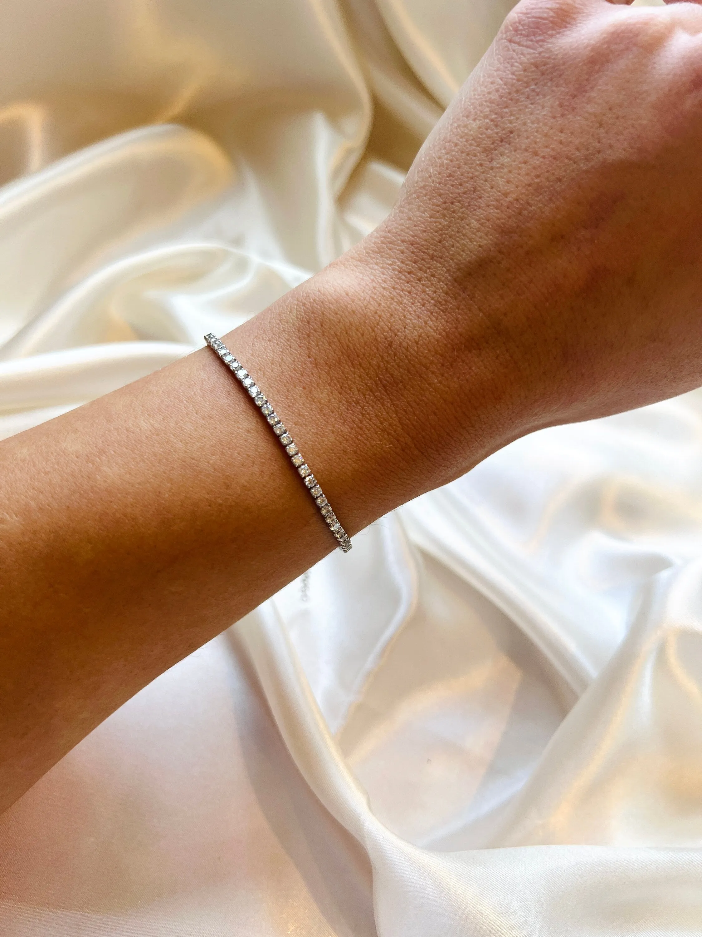 CZ Tennis Bracelet in Silver| Gold Tennis Bracelet| Wedding Bracelet| Minimalist Bracelet in Sterling Silver| Rose Gold Tennis Bracelet
