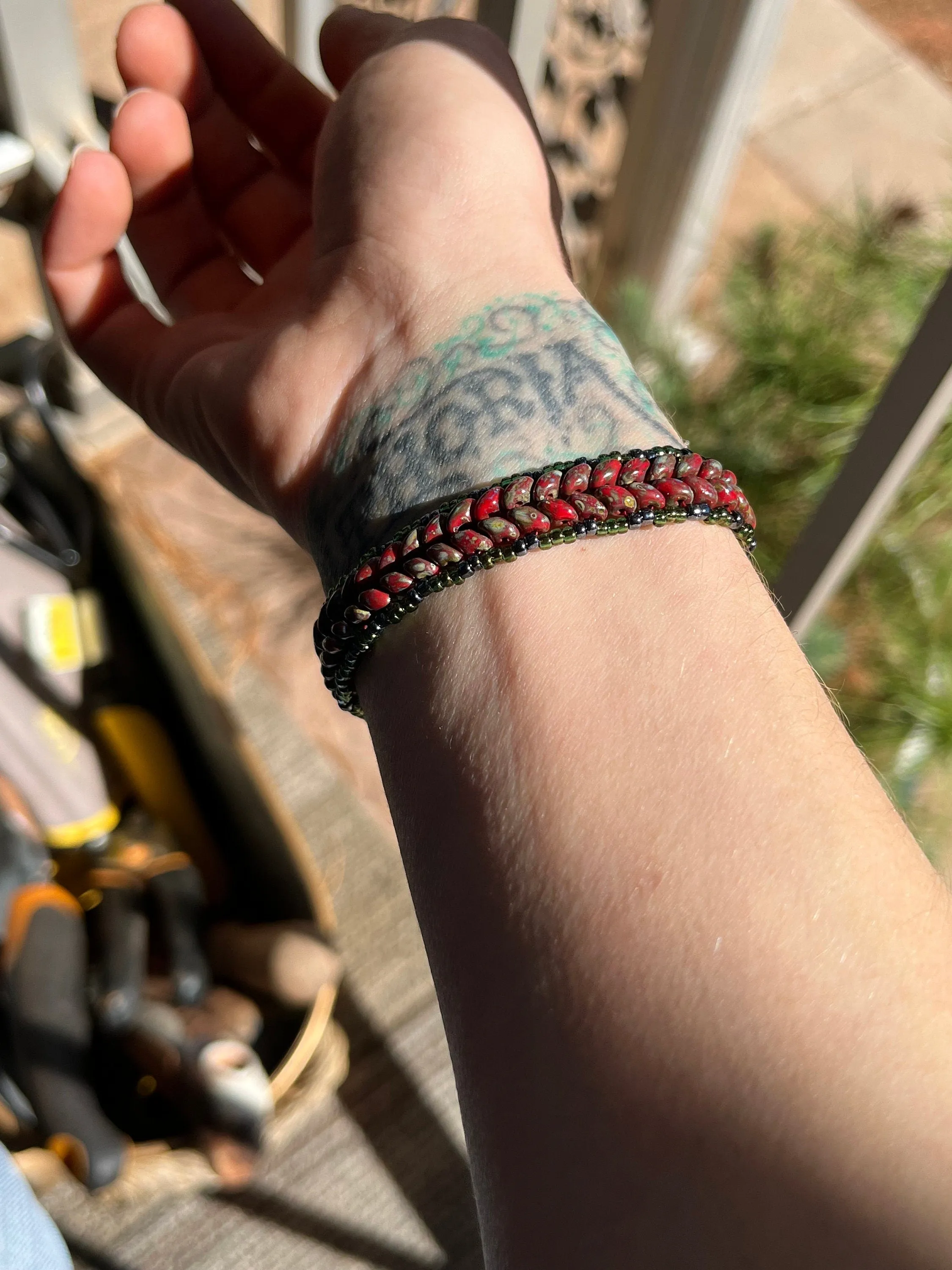 Czech Glass Bead Weaved Bracelet