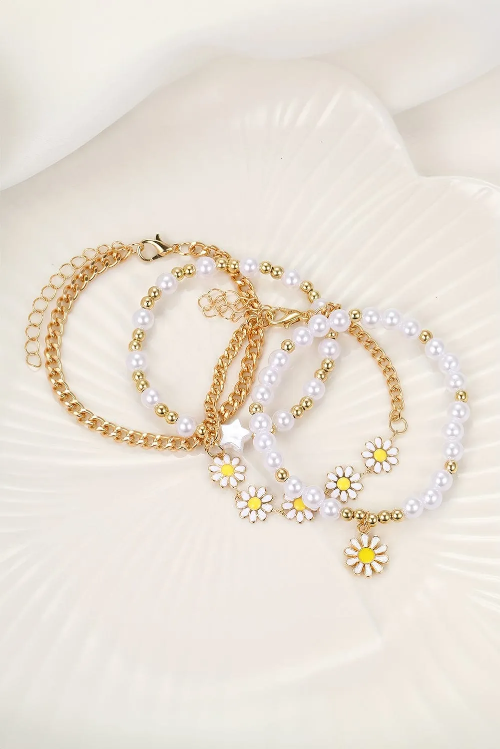 Daisy Pearl Beaded Bracelet Set | PRE ORDER